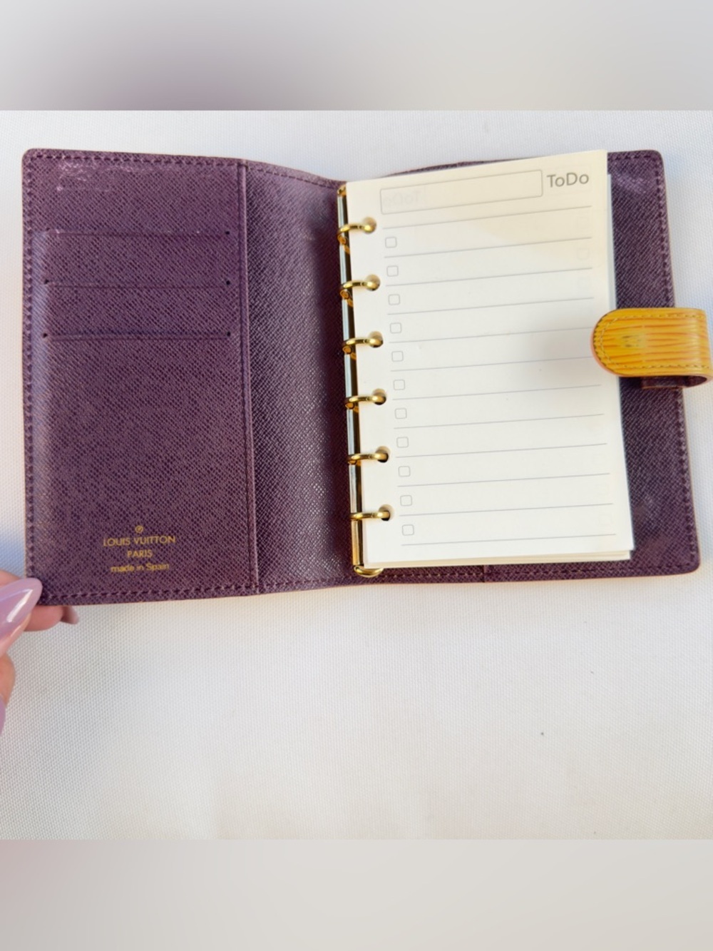 Louis Vuitton Vintage Epi Agenda PM Yellow Toledo Gold Planner Leather Cover - Picture 6 of 10